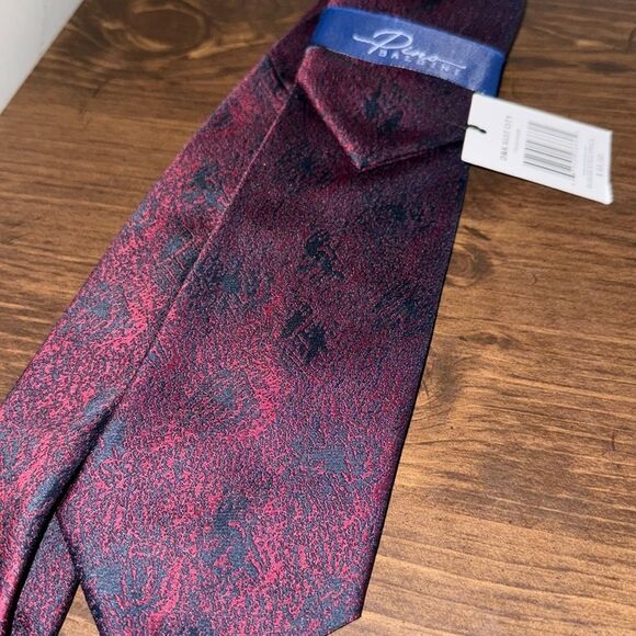 Pino Baldino Burgundy Black Tie with pocket square - Picture 5 of 6